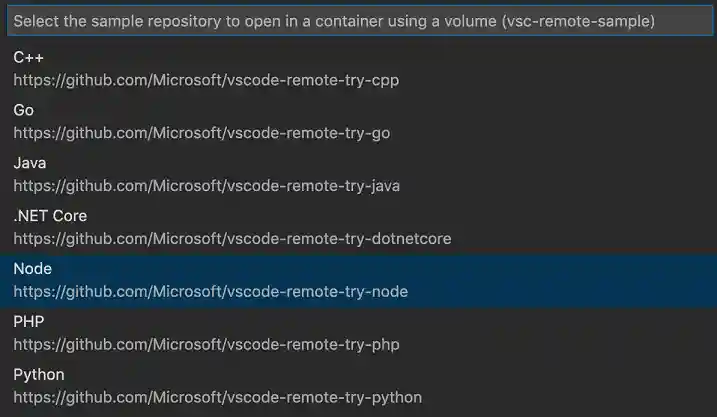 Select a sample from the list