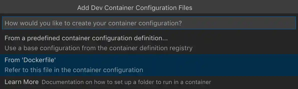 Select Dockerfile