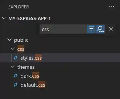 Filtering files in the File Explorer