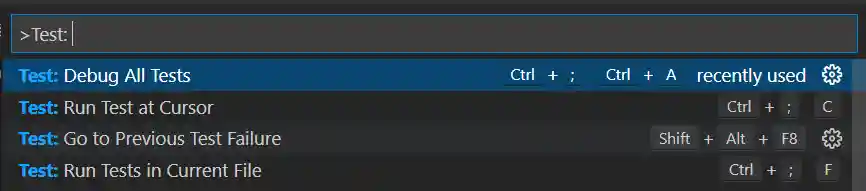 Testing commands in the Command Palette