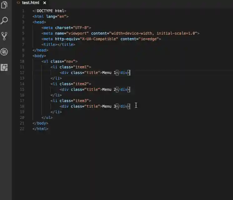 Emmet with multi cursors