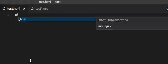 Emmet in suggestion/auto-completion list
