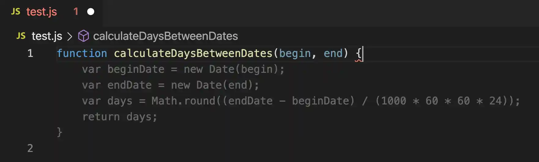 Copilot JavaScript ghost text suggestion