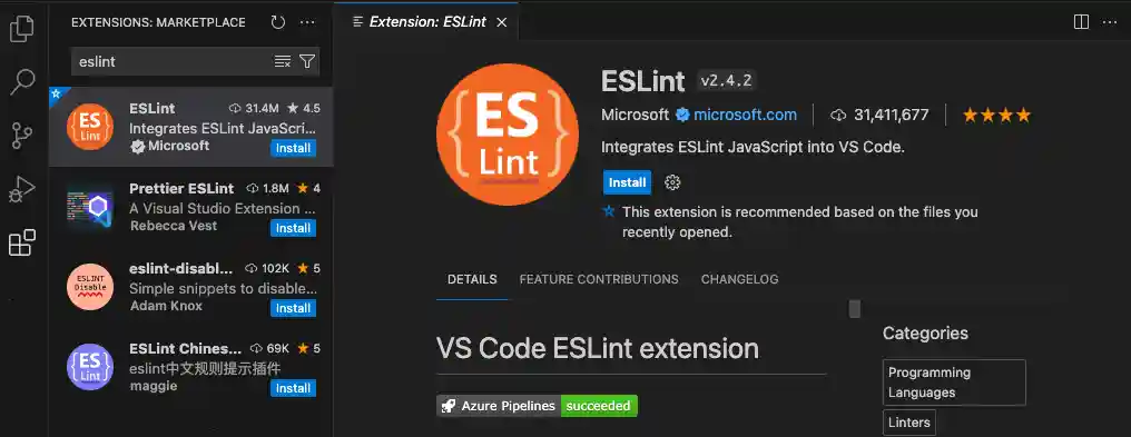 ESLint extension
