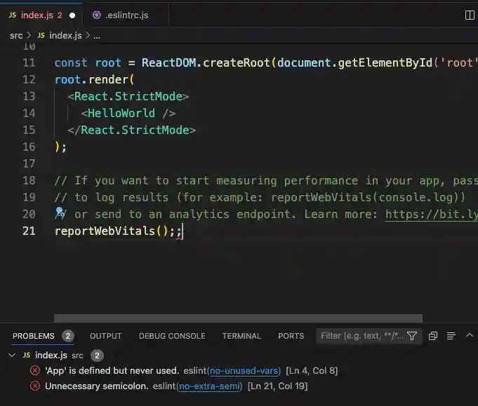 Extra semicolon error