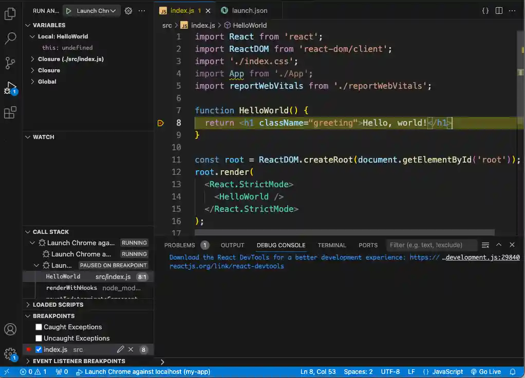 Debugger hitting breakpoint