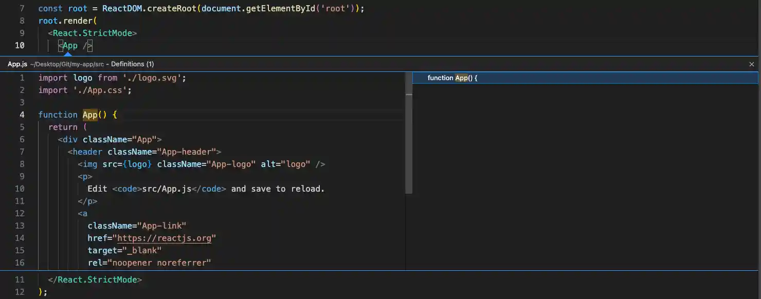 React Peek definition