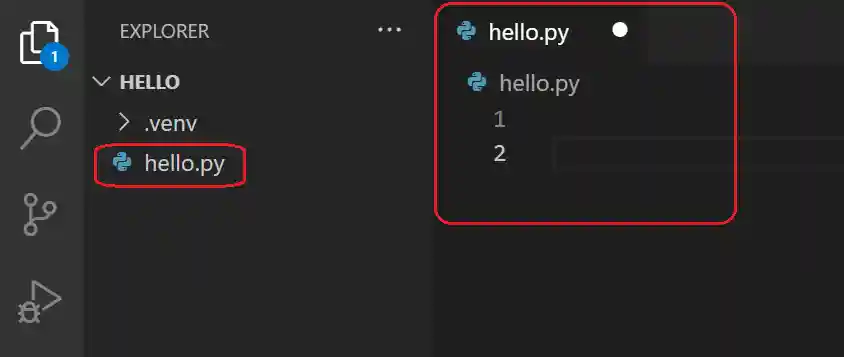 File Explorer hello.py