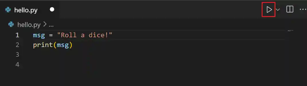 Using the Run Python File button