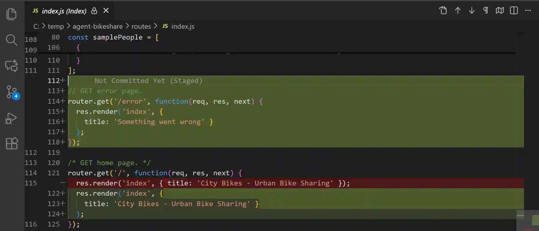 Screenshot of the Diff Editor showing inline changes between file versions.