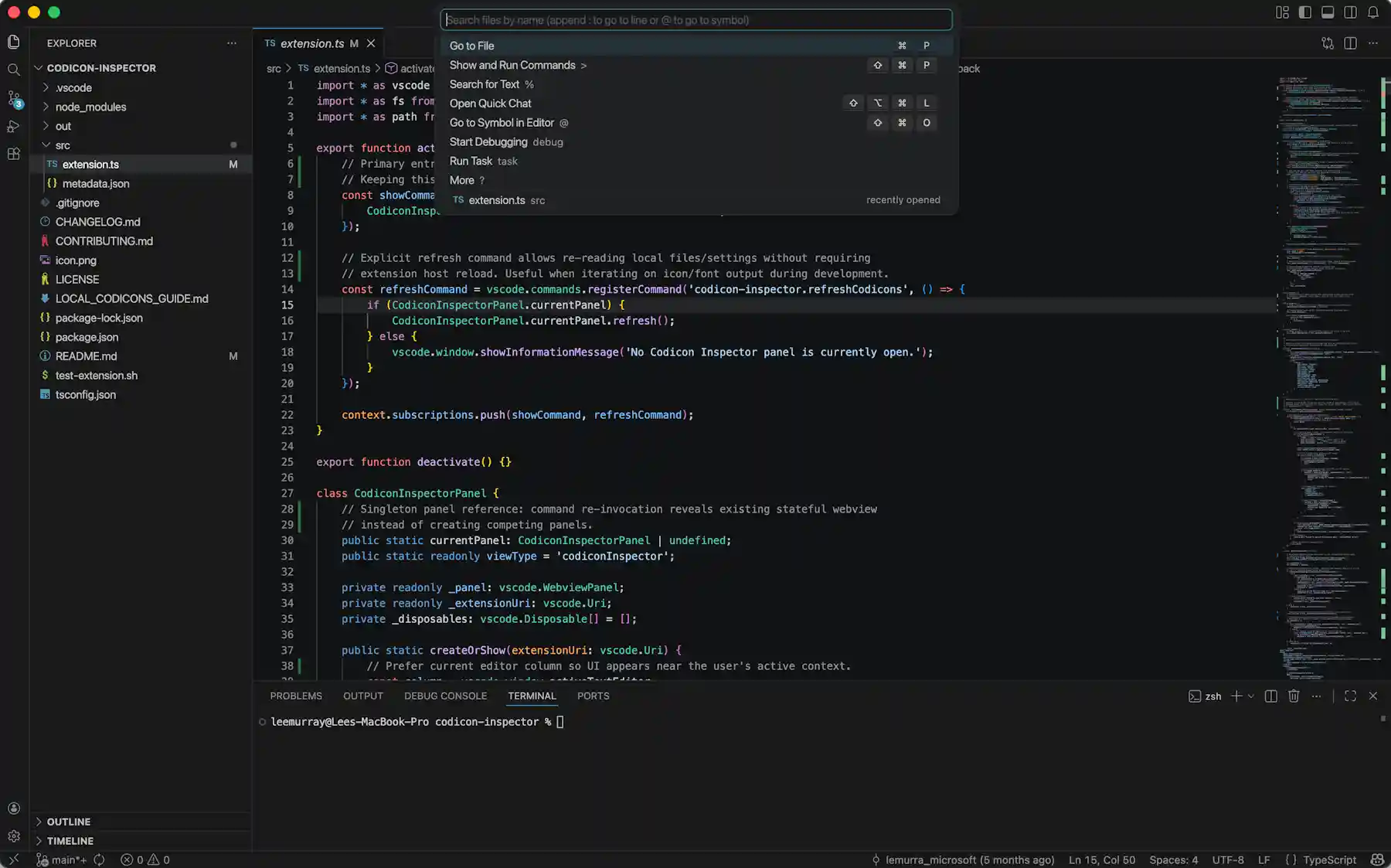 Screenshot of the new dark themes in VS Code.