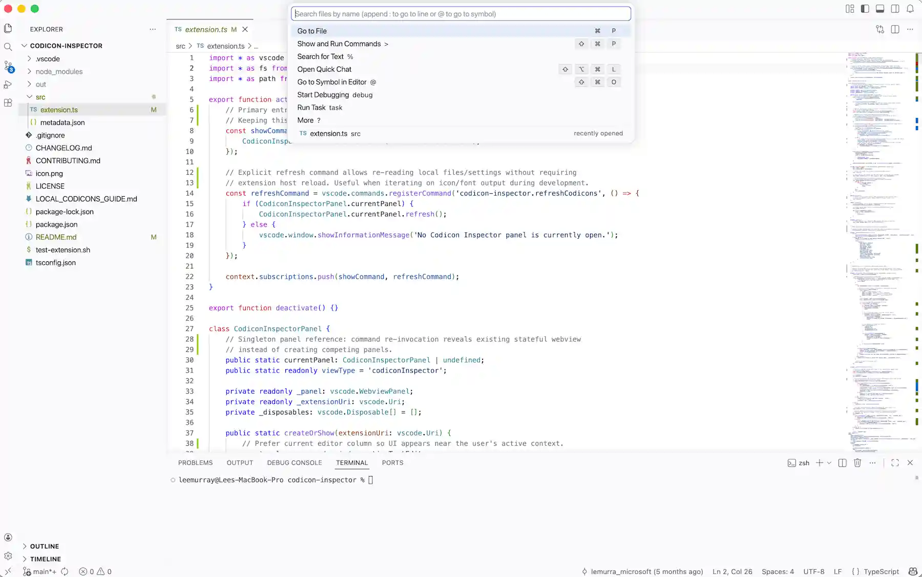 Screenshot of the new light themes in VS Code.