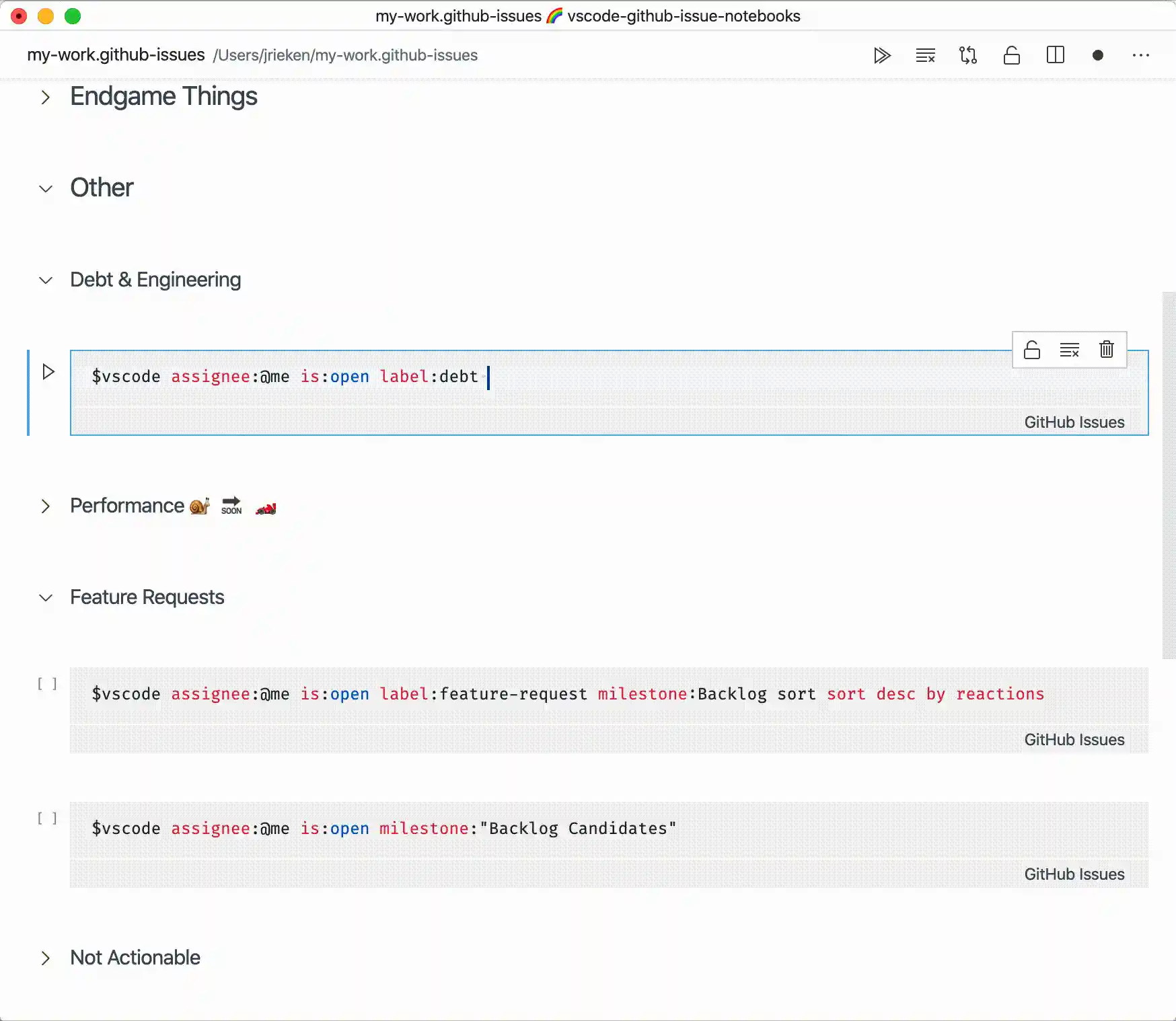 GitHub Issue Notebook