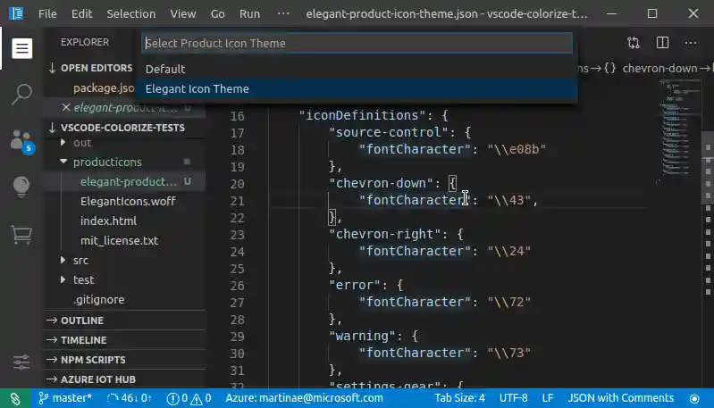 Custom product icon themes