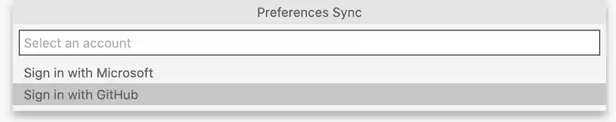 Settings Sync Sign in with GitHub