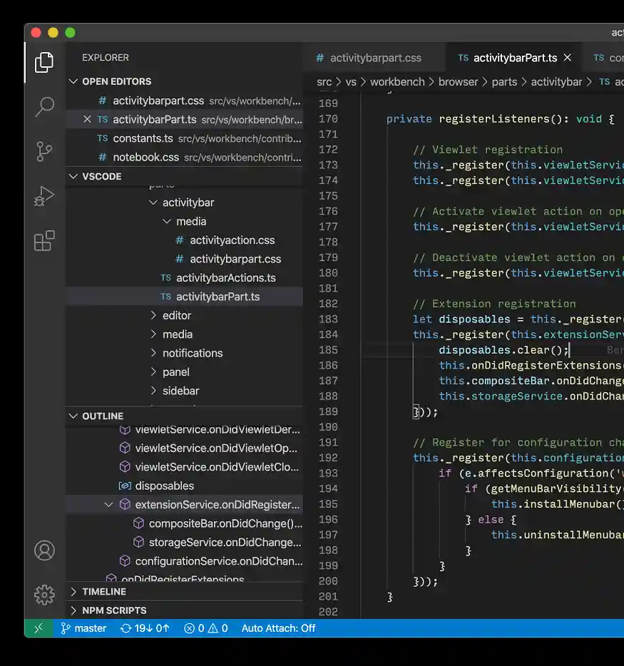 Side Bar section headers