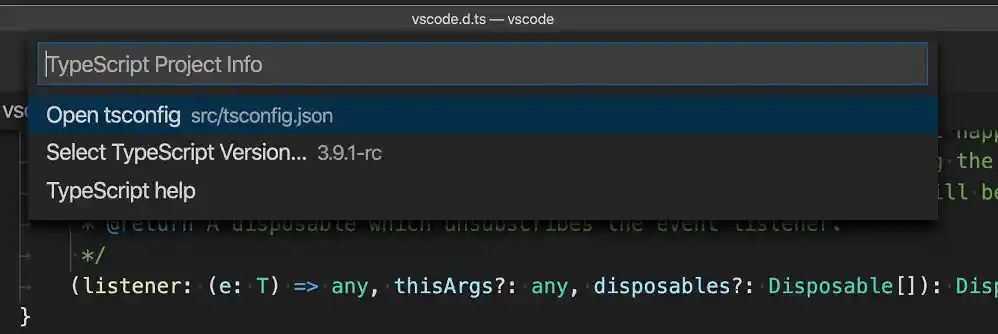 TypeScript project commands