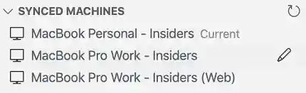 Synced Machines view