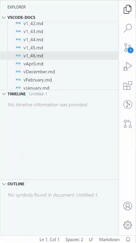 Moving Timeline from Explorer to Source Control