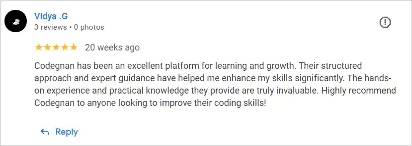 student reviews for codegnan hyderabad