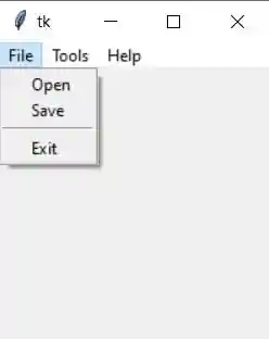 Python Tkinter Menu