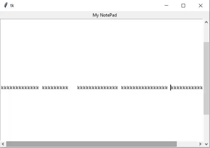Tkinter Text Widget Warping