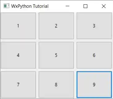 wxPython grid sizer tutorial