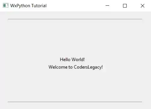wxPython Tutorial StaticLine Widget