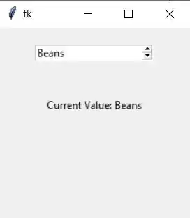 Tkinter Spinbox Values