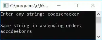 c program sort string in ascending order