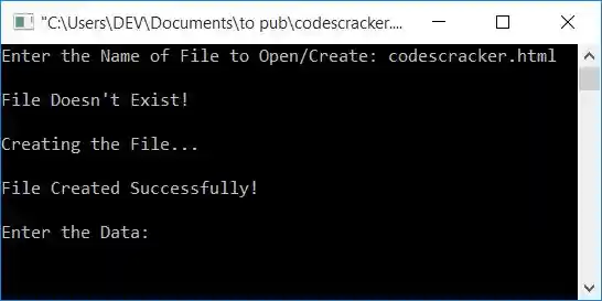 c program write data to file