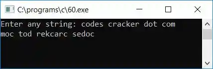 print string in reverse order c program