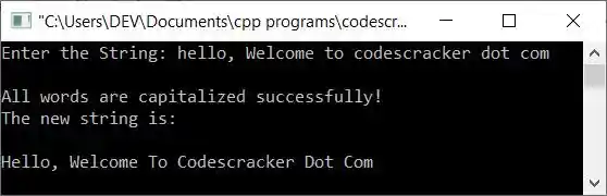 capitalize every word in string cpp