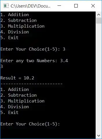 c++ calculator program