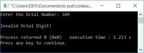 c++ octal to decimal