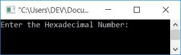 C++ program convert hexadecimal to decimal