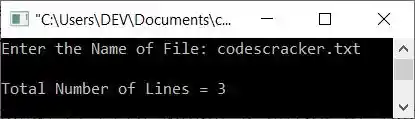 c++ program count lines in file