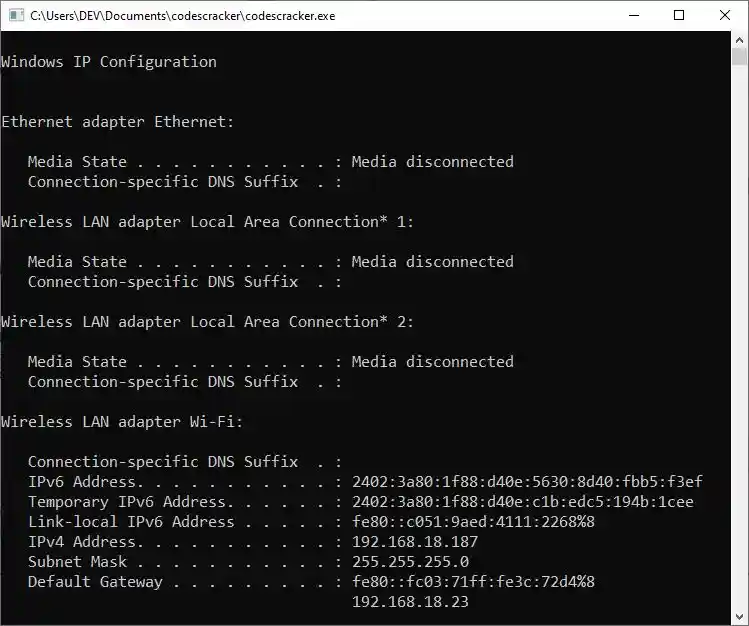 C++ program to get IP address