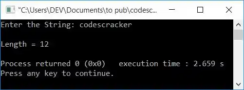 find length of string c++