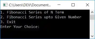 print fibonacci series in c++