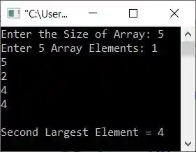 print second largest element in array c++