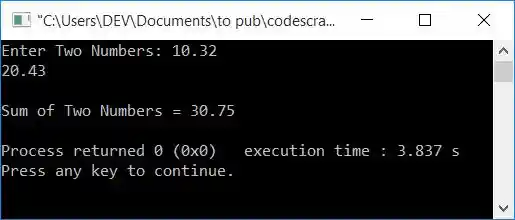 two number addition using pointer c++
