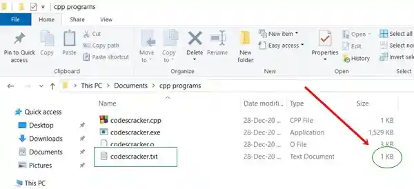write content in file c++