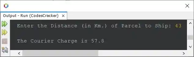 courier charge program in Java