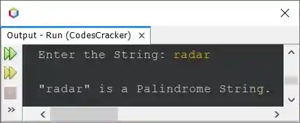 java check palindrome string