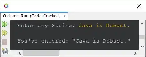 java code to print string