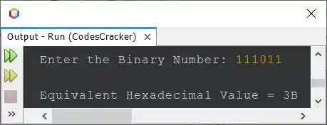 java convert binary to hexadecimal