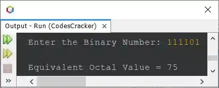 java convert binary to octal