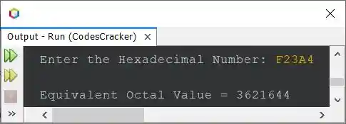 java convert hexadecimal to octal