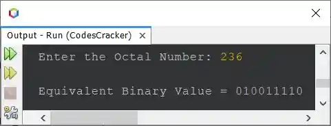 java convert octal to binary